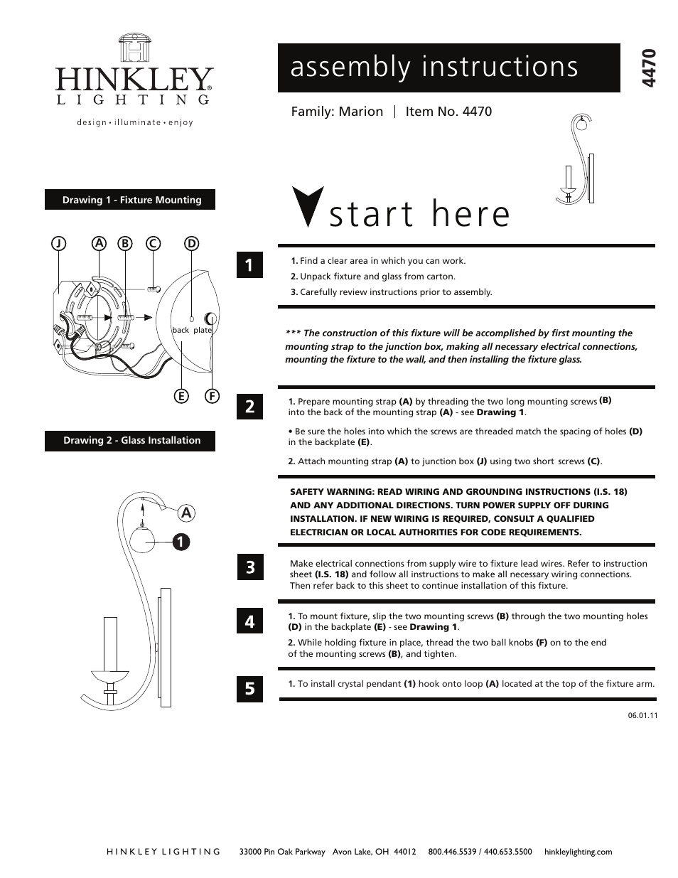 Hinkley Lighting MARION 4470TB User Manual | 2 pages