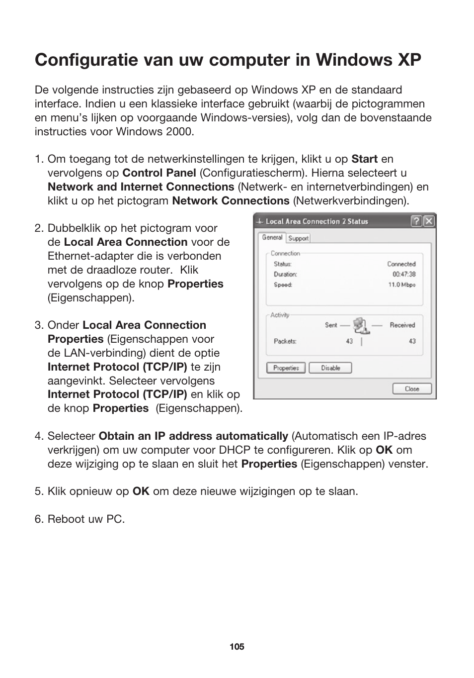 Configuratie van uw computer in windows xp | MicraDigital P74847ea-A User Manual | Page 109 / 182