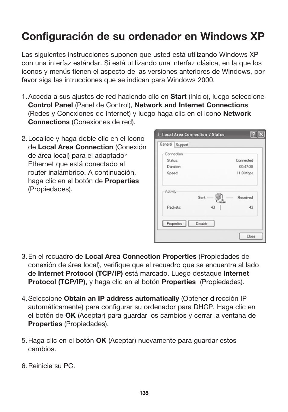 Configuración de su ordenador en windows xp | MicraDigital P74847ea-A User Manual | Page 139 / 182