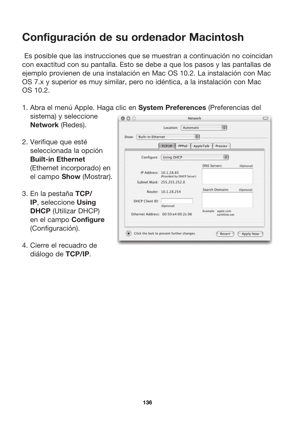 Configuración de su ordenador macintosh | MicraDigital P74847ea-A User Manual | Page 140 / 182
