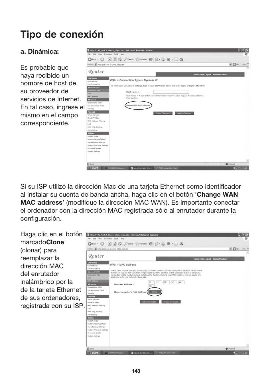Tipo de conexión | MicraDigital P74847ea-A User Manual | Page 147 / 182