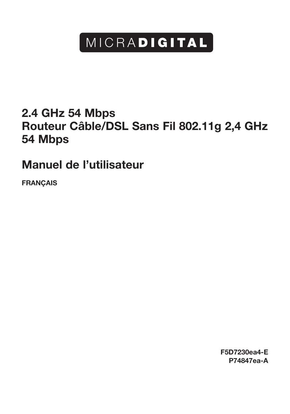 Français | MicraDigital P74847ea-A User Manual | Page 33 / 182