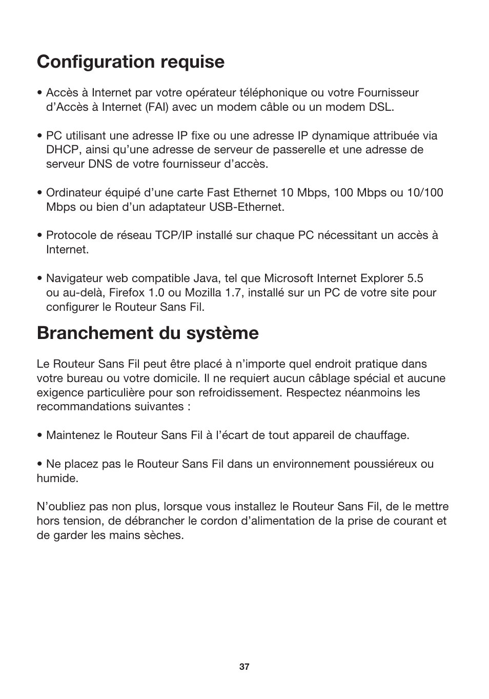 Configuration requise, Branchement du système | MicraDigital P74847ea-A User Manual | Page 41 / 182