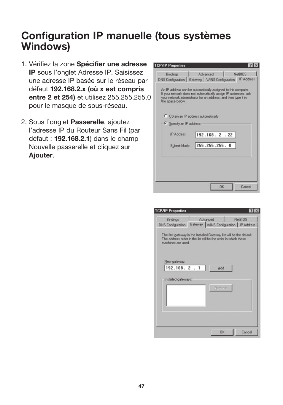 Configuration ip manuelle (tous systèmes windows) | MicraDigital P74847ea-A User Manual | Page 51 / 182