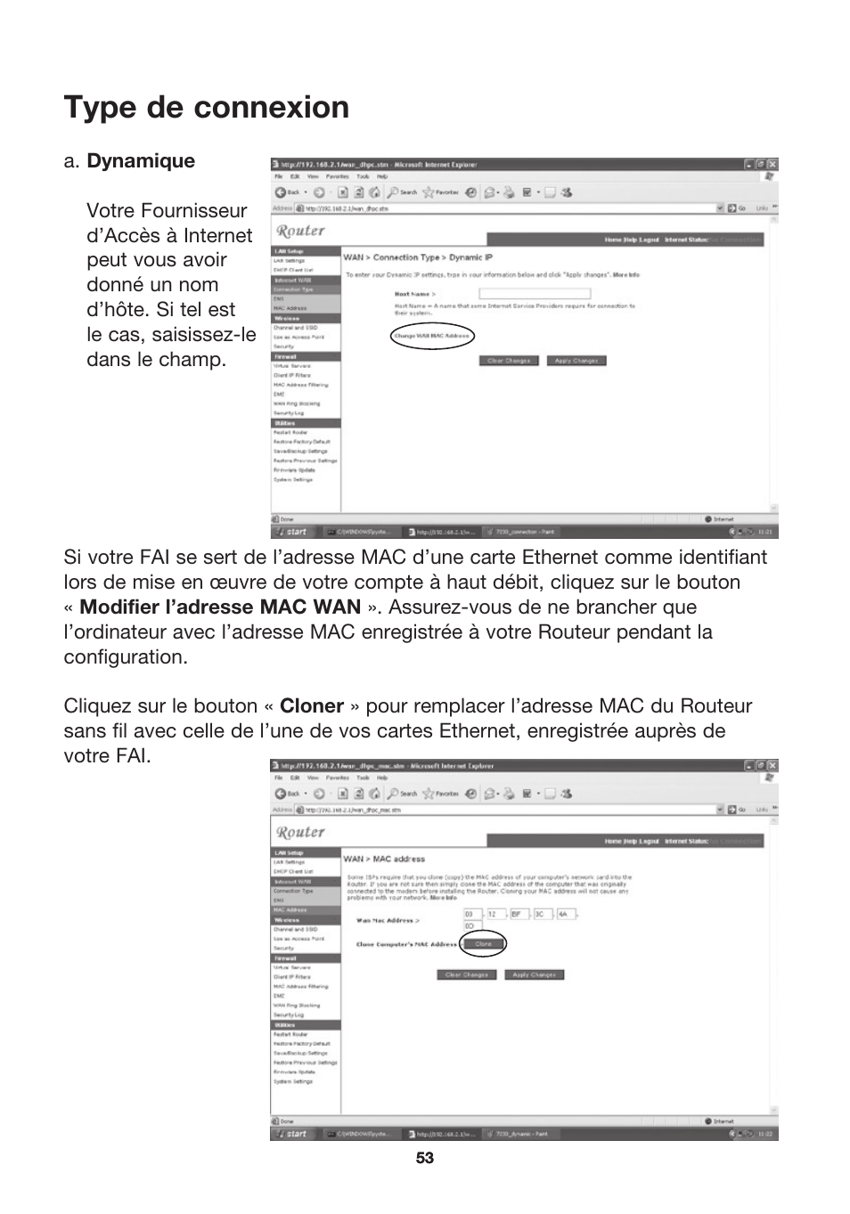 Type de connexion | MicraDigital P74847ea-A User Manual | Page 57 / 182
