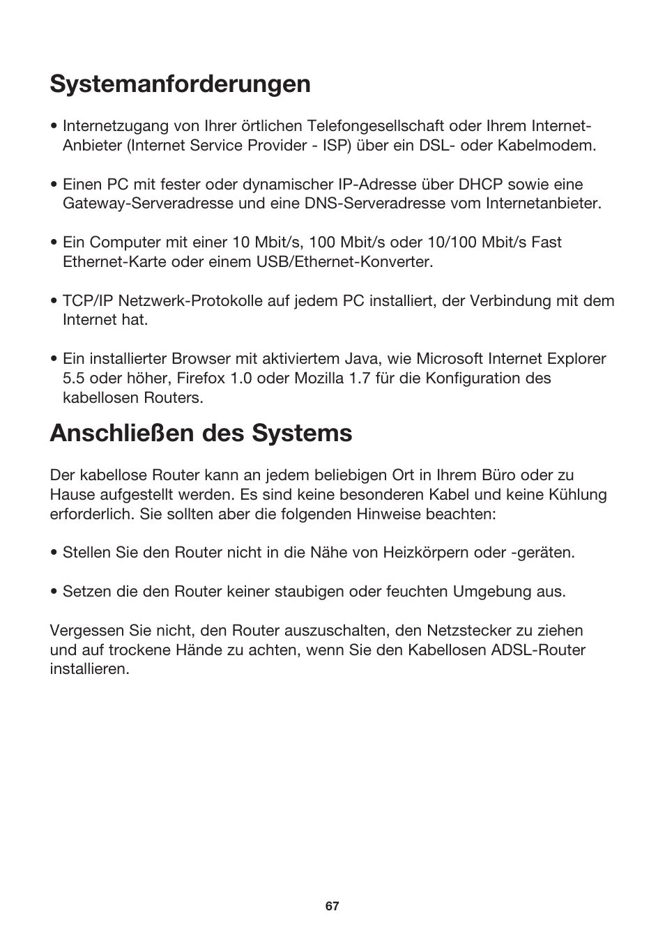 Systemanforderungen, Anschließen des systems | MicraDigital P74847ea-A User Manual | Page 71 / 182
