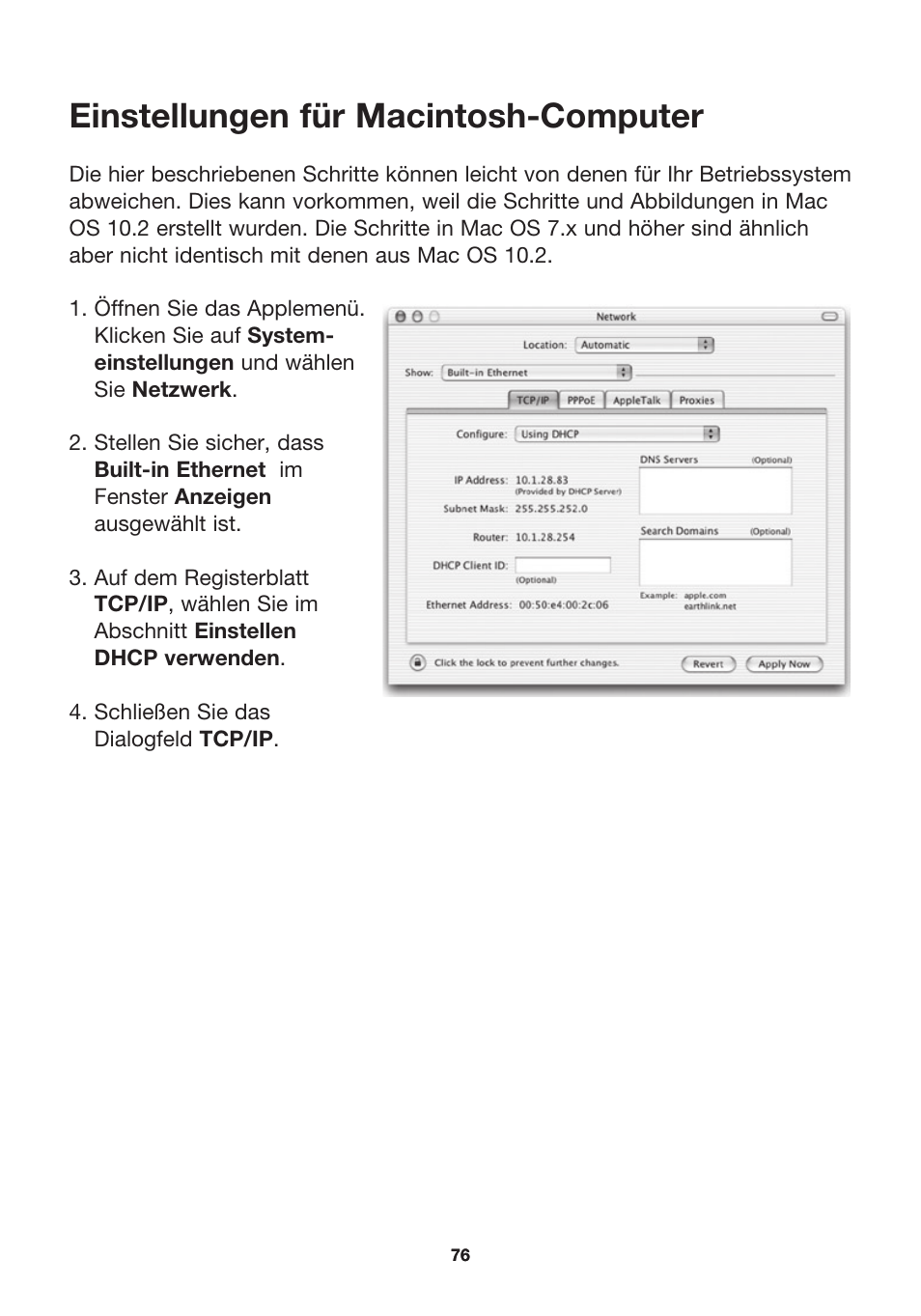 Einstellungen für macintosh-computer | MicraDigital P74847ea-A User Manual | Page 80 / 182