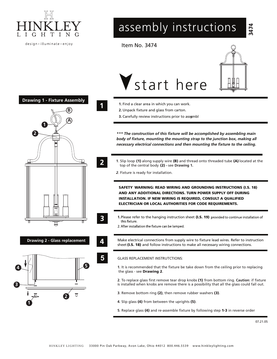 Hinkley Lighting GENTRY 3474OB User Manual | 3 pages