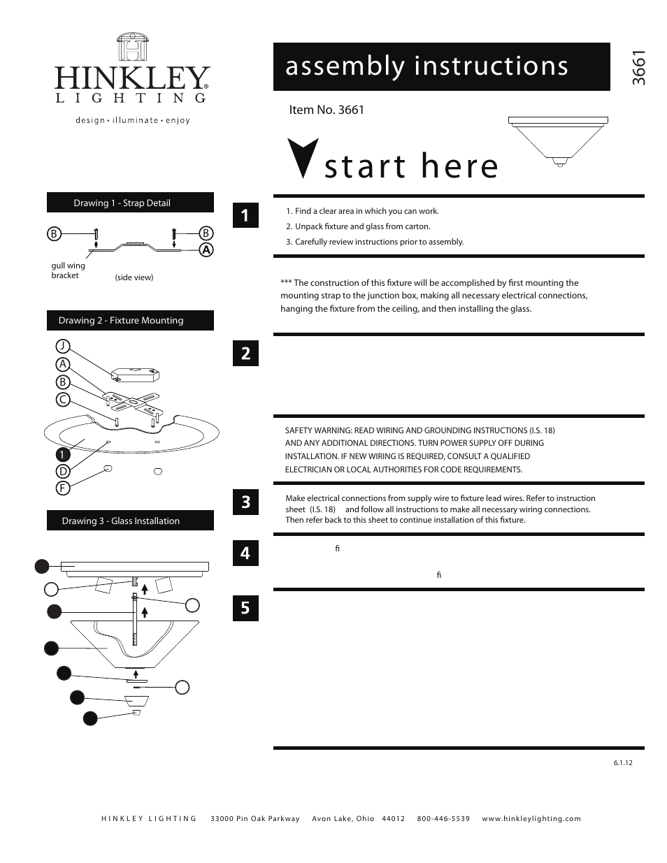Hinkley Lighting DILLON 3661BN User Manual | 2 pages