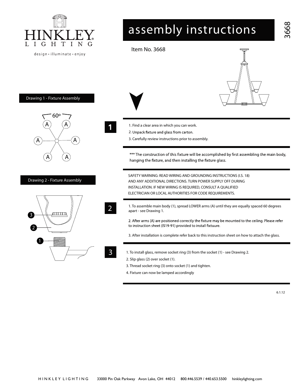 Hinkley Lighting DILLON 3668BN User Manual | 2 pages
