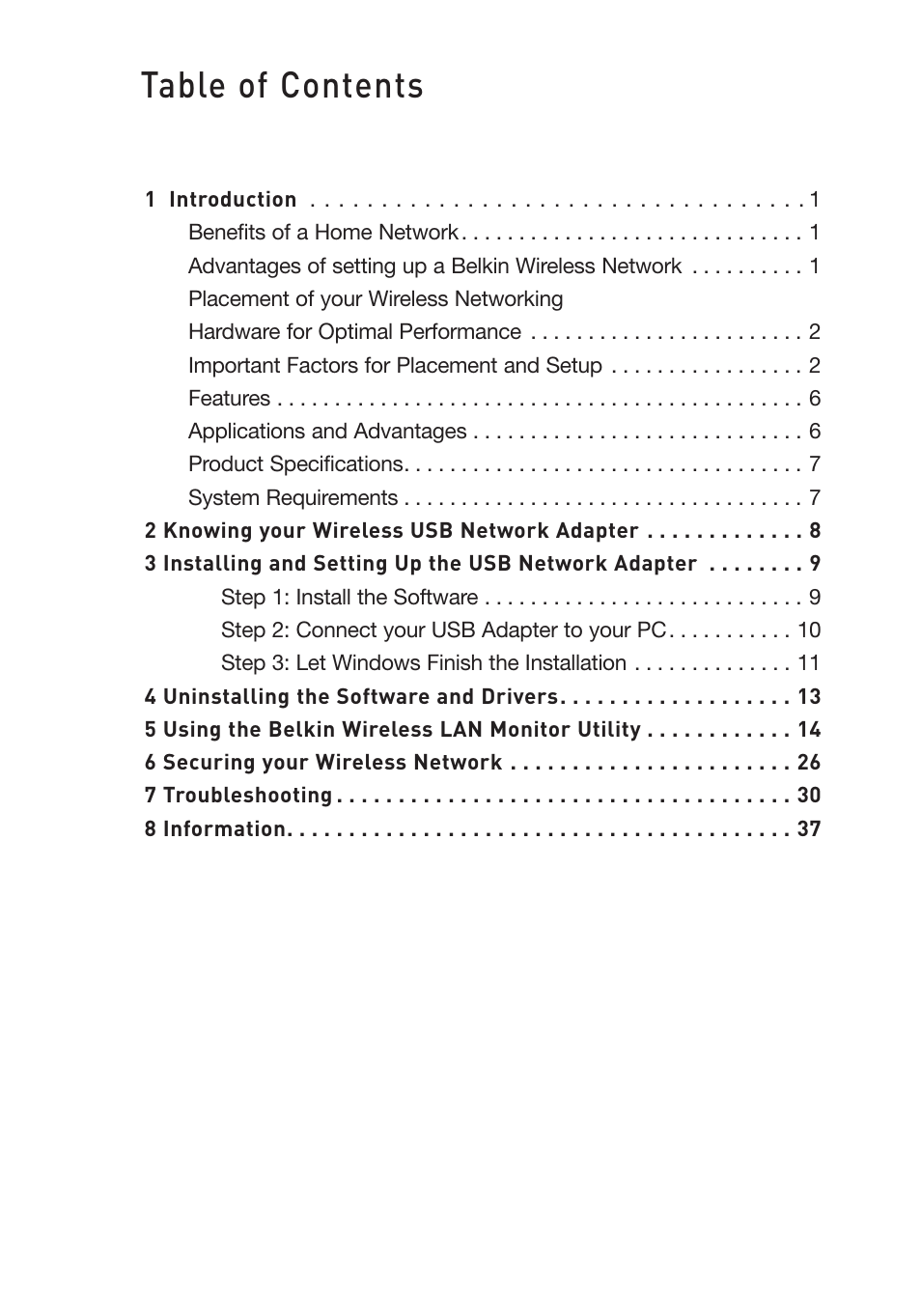 Belkin F5D7051 User Manual | Page 3 / 42