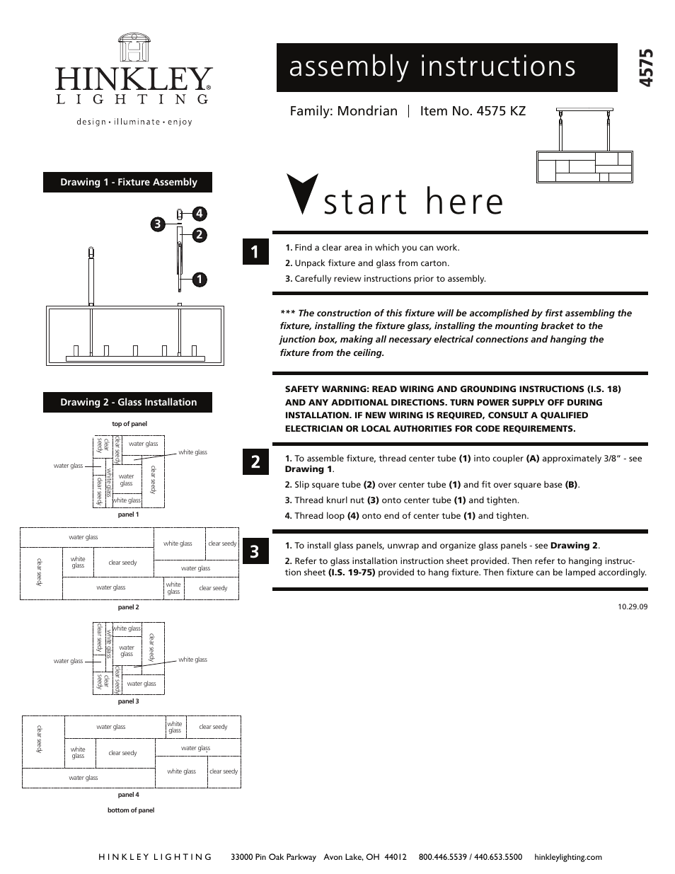 Hinkley Lighting MONDRIAN 4575KZ User Manual | 4 pages