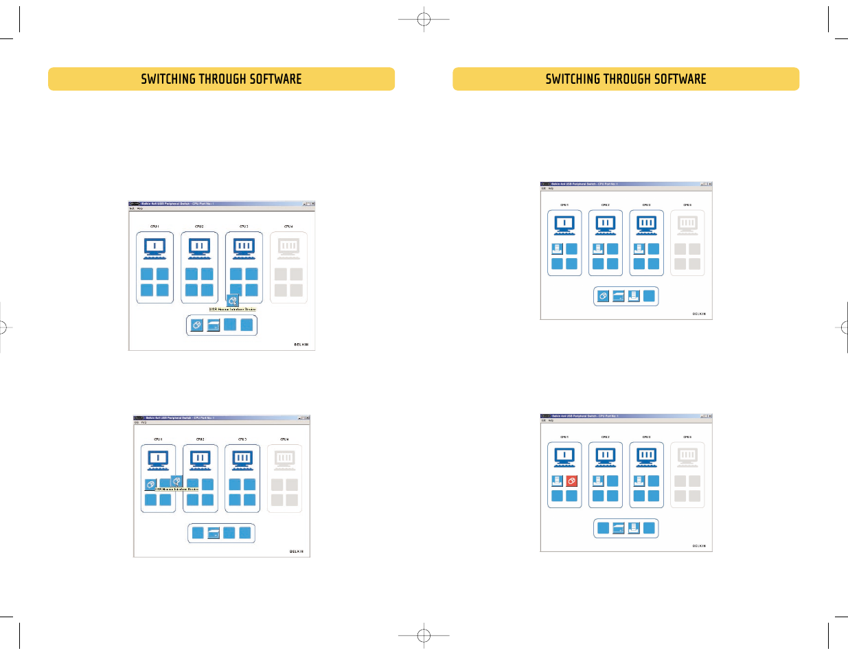 Switching through software | Belkin F1U400 User Manual | Page 10 / 12