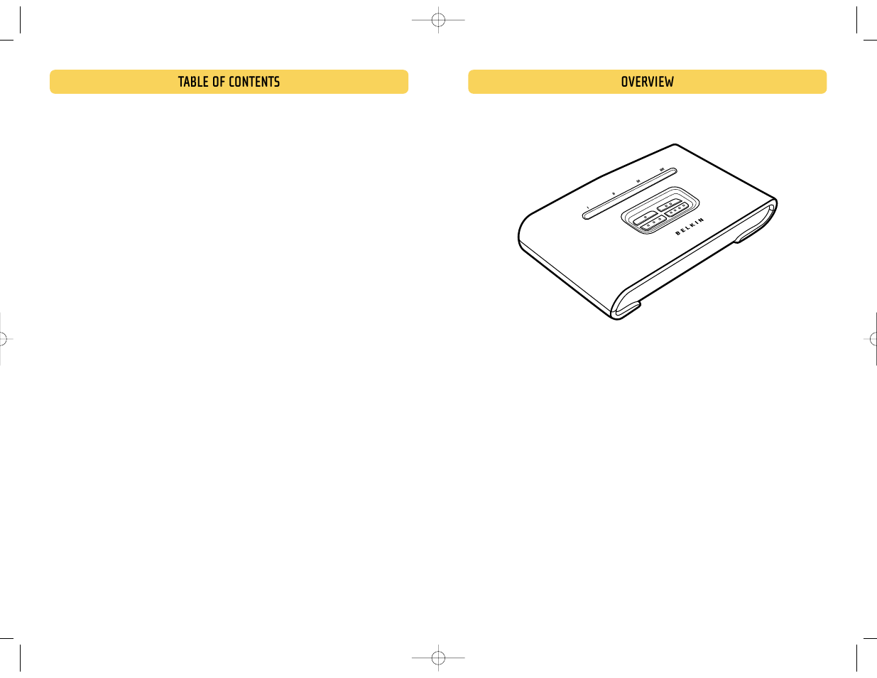 Overview table of contents | Belkin F1U400 User Manual | Page 2 / 12