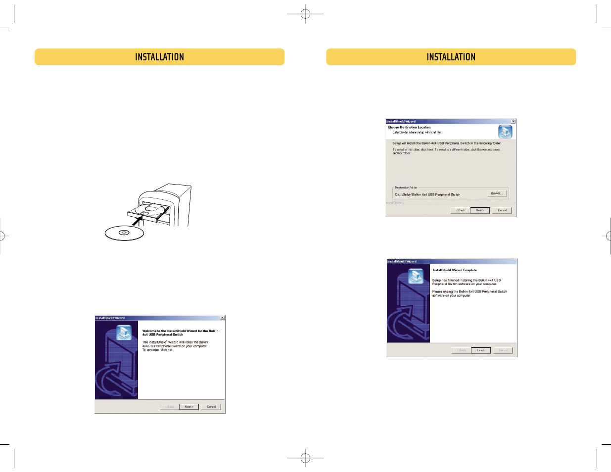 Installation | Belkin F1U400 User Manual | Page 5 / 12