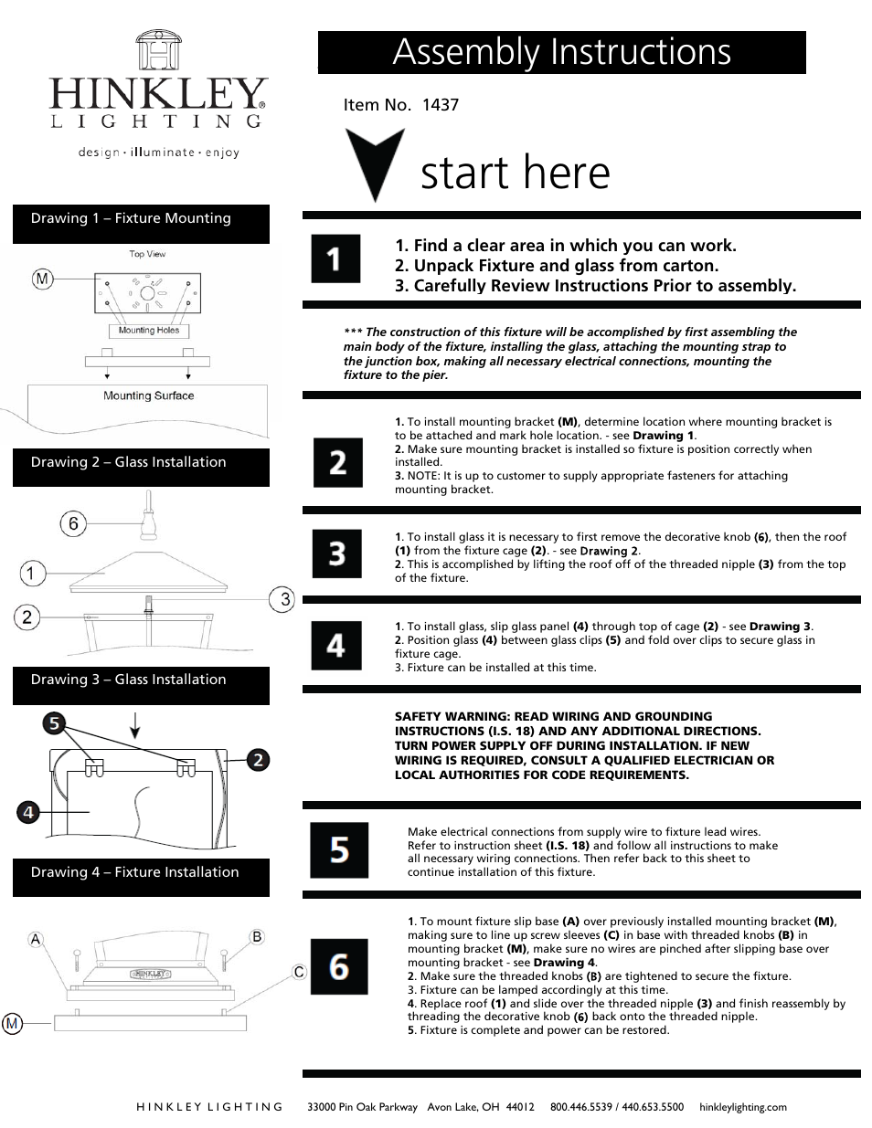 Hinkley Lighting TRELLIS 1437 User Manual | 2 pages