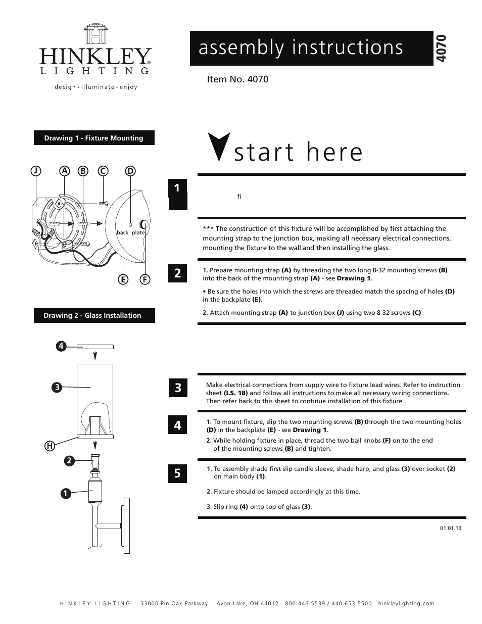 Hinkley Lighting PRINCETON 4070BN User Manual | 2 pages