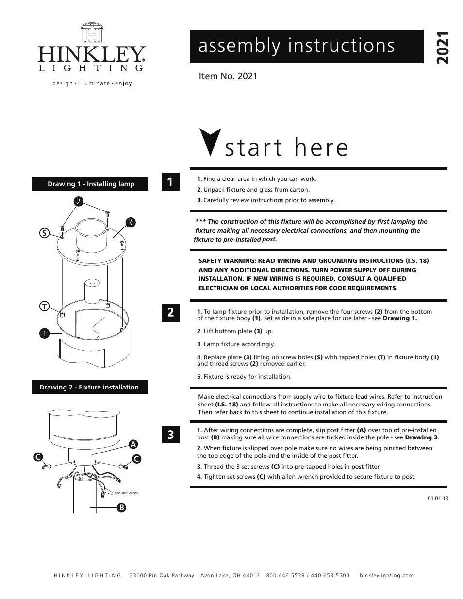 Hinkley Lighting SOLARA 2021 User Manual | 2 pages