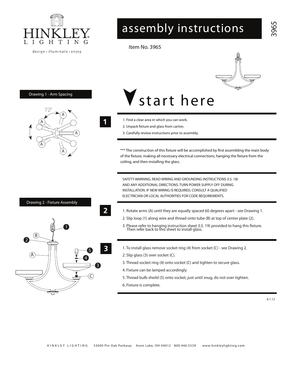 Hinkley Lighting DARIEN 3965PL User Manual | 3 pages