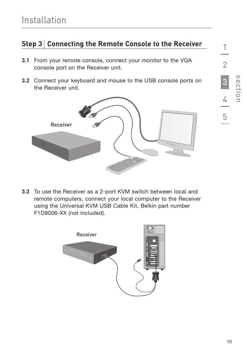 Installation | Belkin USB CAT5 KVM Extender P75472-A User Manual | Page 14 / 20