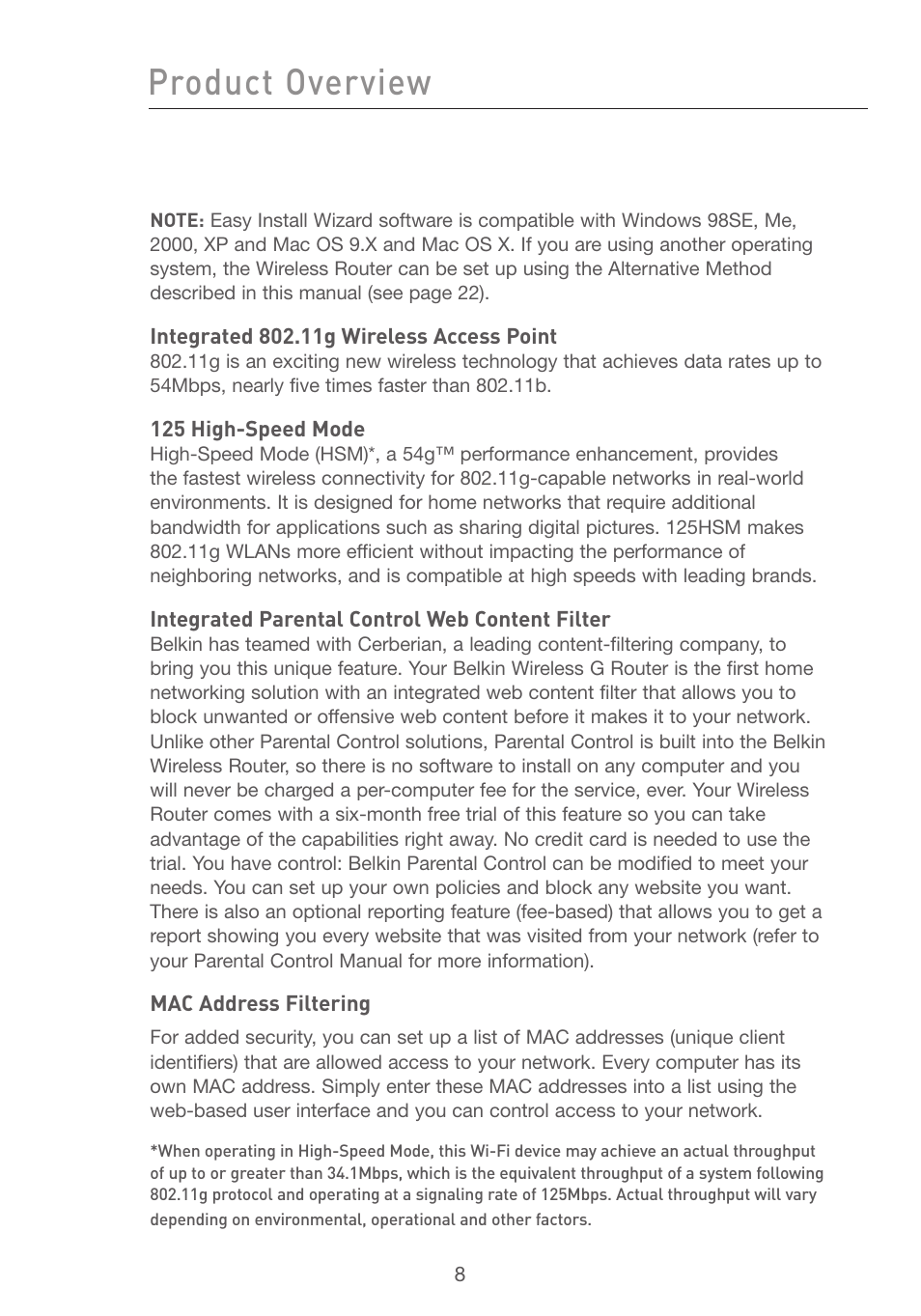 Product overview knowing your router | Belkin F5D7231-4 User Manual | Page 10 / 133