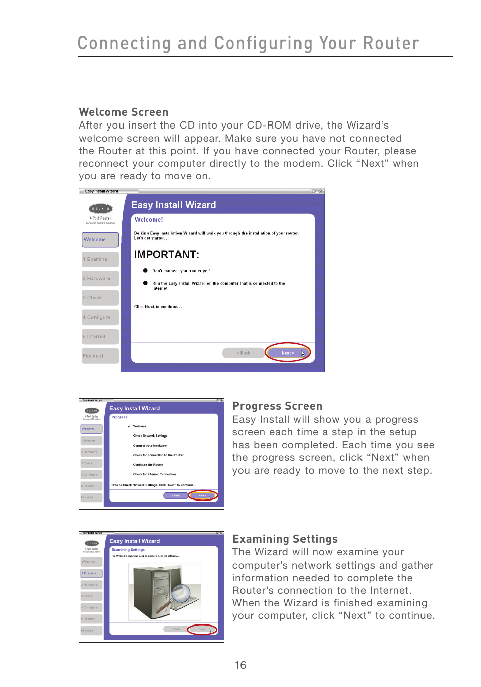Connecting and configuring your router | Belkin F5D7231-4 User Manual | Page 18 / 133