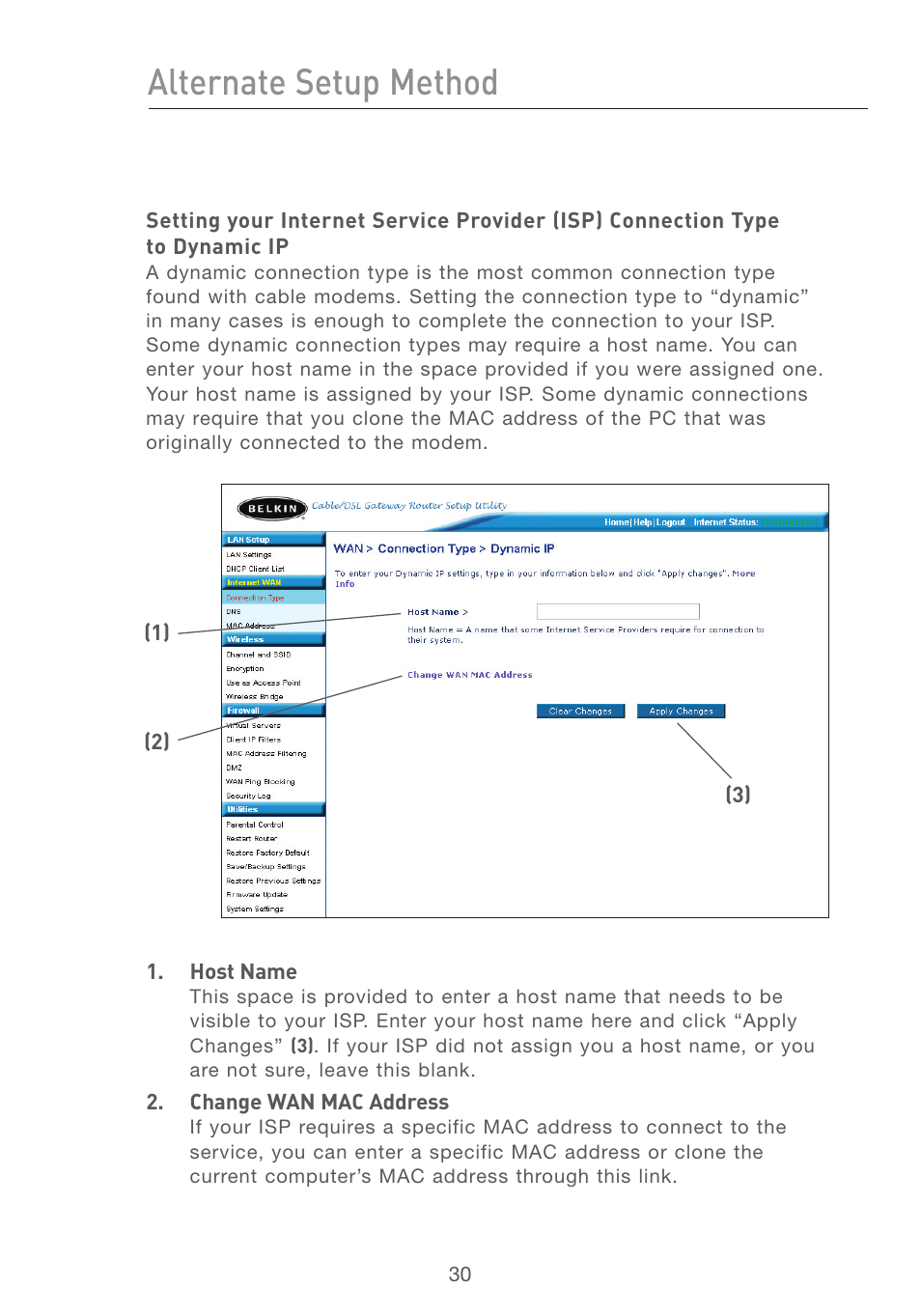 Alternate setup method | Belkin F5D7231-4 User Manual | Page 32 / 133