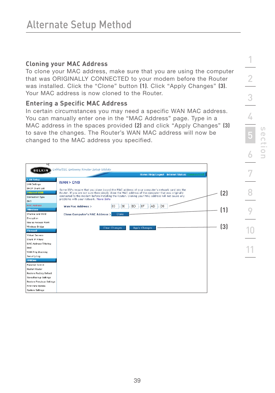 Alternate setup method | Belkin F5D7231-4 User Manual | Page 41 / 133
