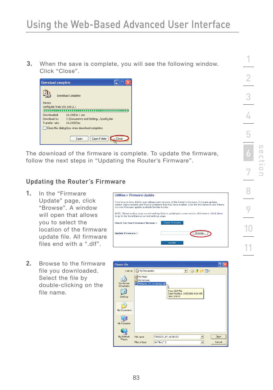 Using the web-based advanced user interface | Belkin F5D7231-4 User Manual | Page 85 / 133