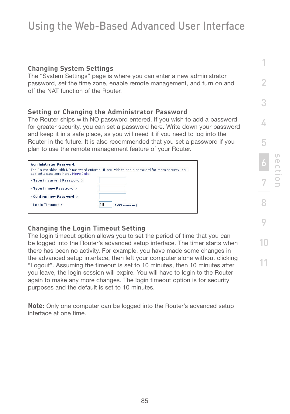 Using the web-based advanced user interface | Belkin F5D7231-4 User Manual | Page 87 / 133