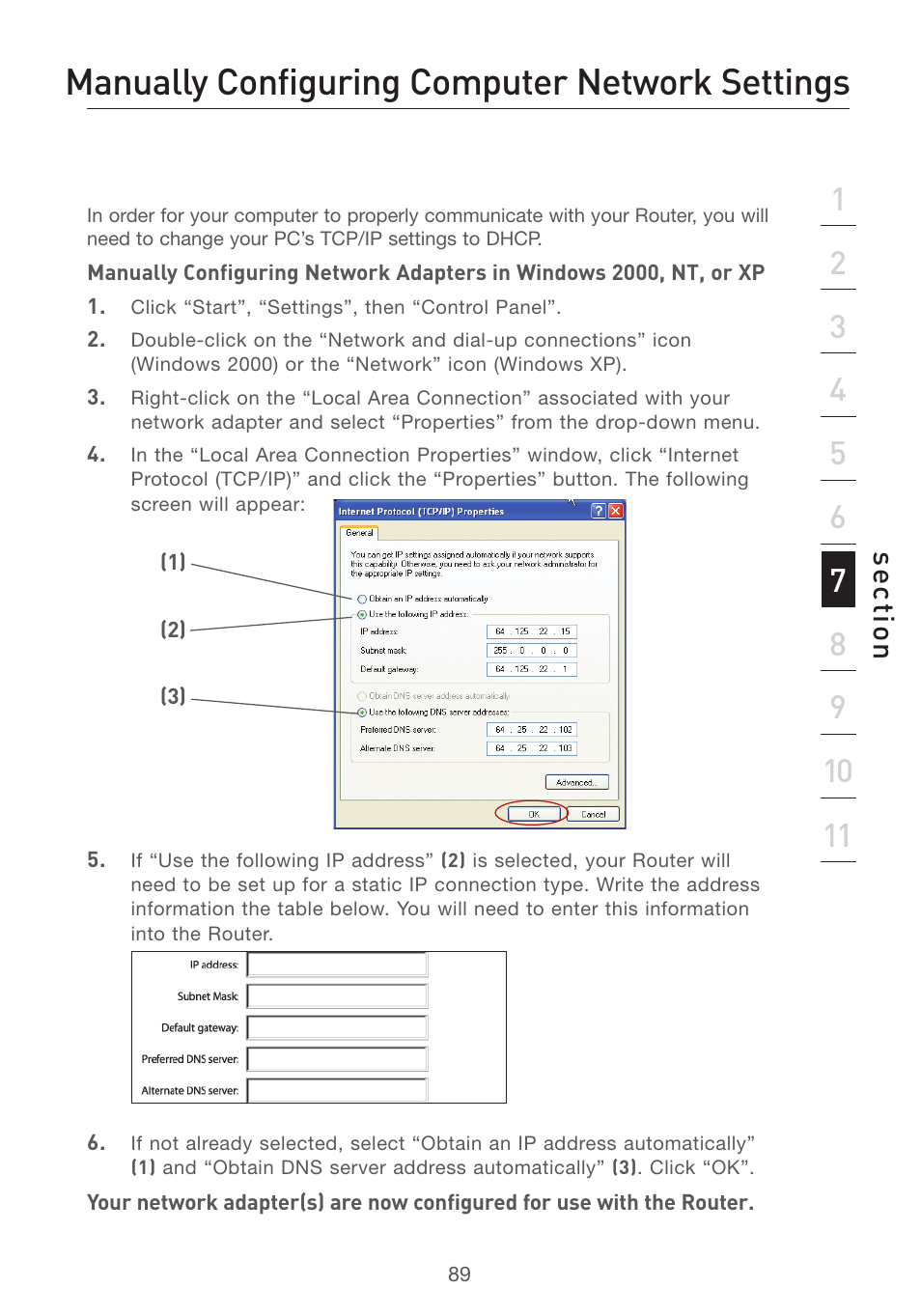 Se ct io n | Belkin F5D7231-4 User Manual | Page 91 / 133