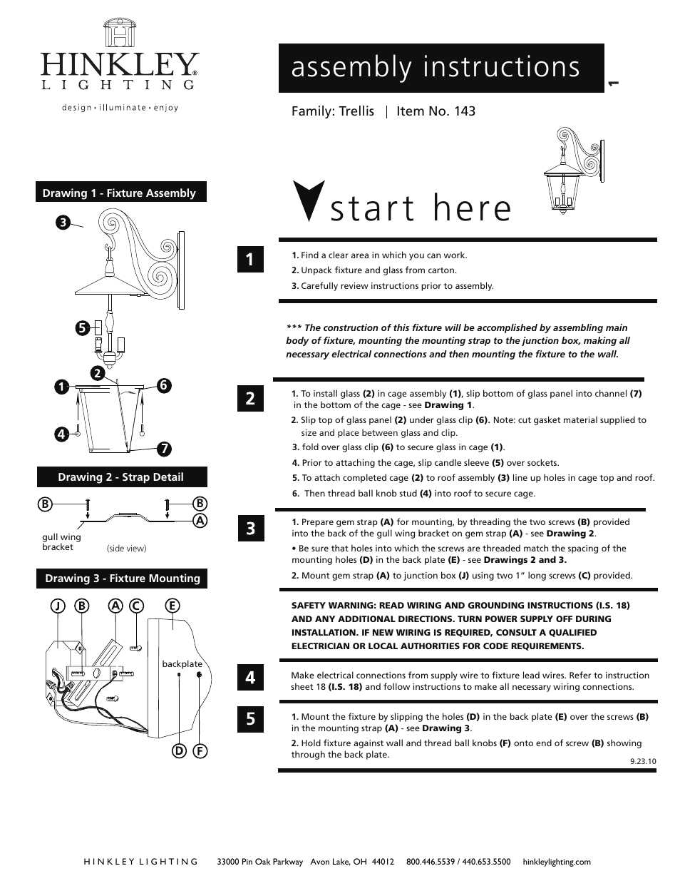 Hinkley Lighting TRELLIS 1438 User Manual | 3 pages