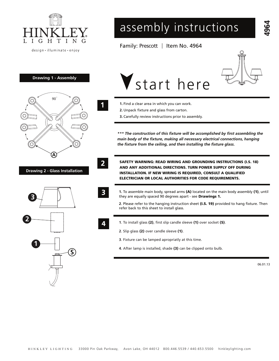 Hinkley Lighting PRESCOTT 4964OB User Manual | 3 pages