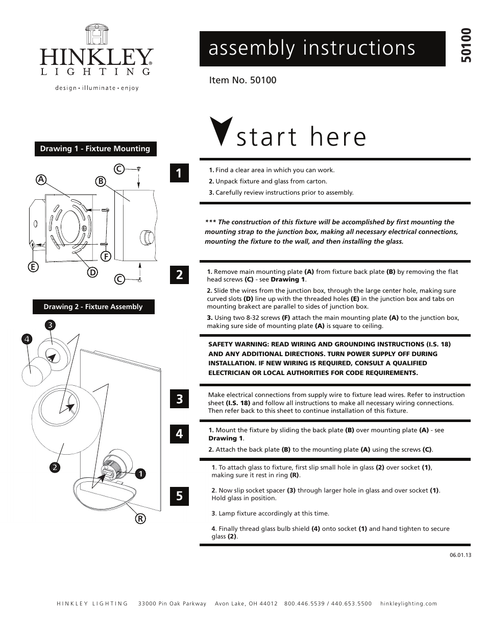 Hinkley Lighting NOVA 50100 User Manual | 2 pages