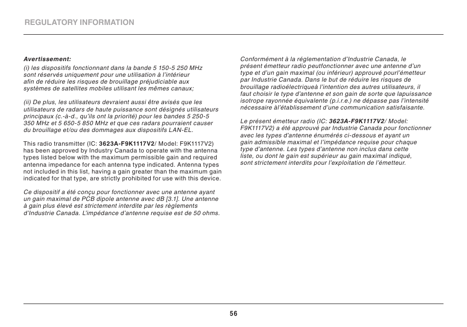 Belkin WIRELESS AC+ GIGABIT ROUTER AC900 DB User Manual | Page 58 / 59