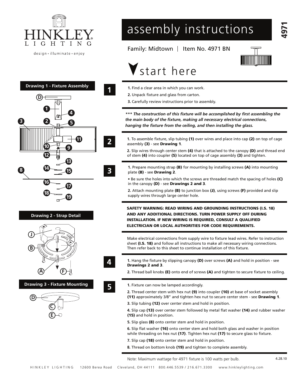 Hinkley Lighting MIDTOWN 4971BN User Manual | 1 page