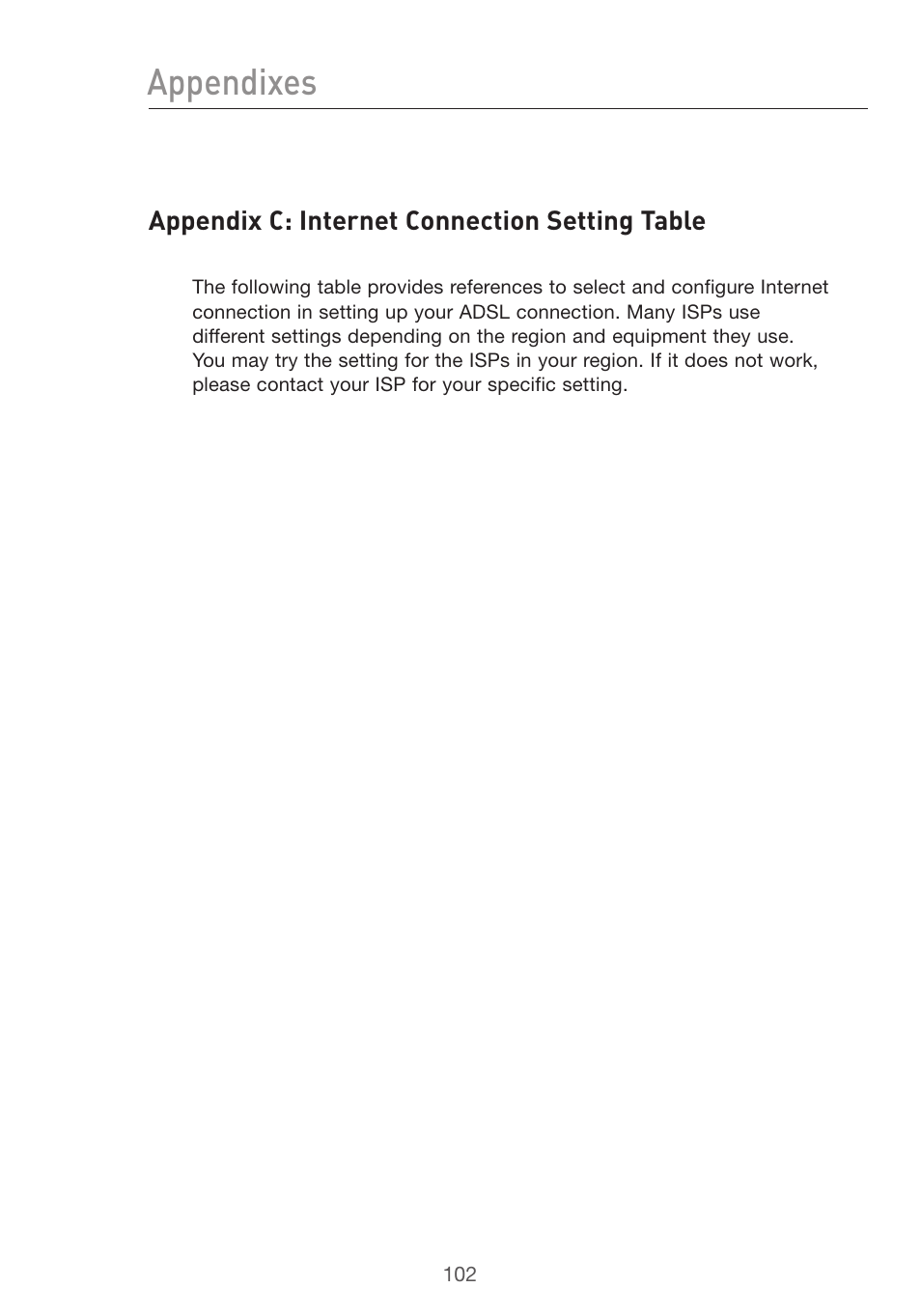 Appendixes | Belkin F5D7632uk4v3000 User Manual | Page 102 / 108