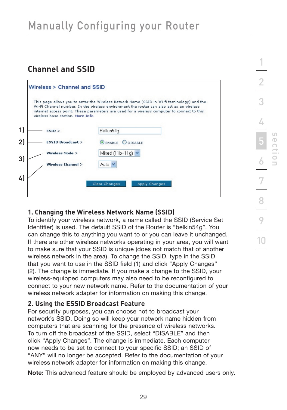 Manually configuring your router | Belkin F5D7632uk4v3000 User Manual | Page 29 / 108