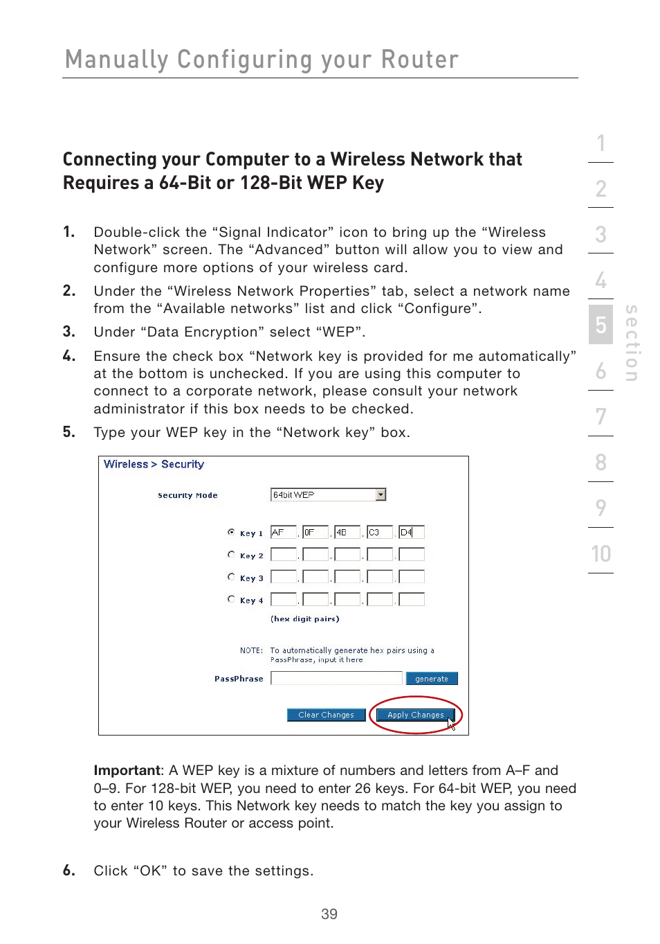 Manually configuring your router | Belkin F5D7632uk4v3000 User Manual | Page 39 / 108