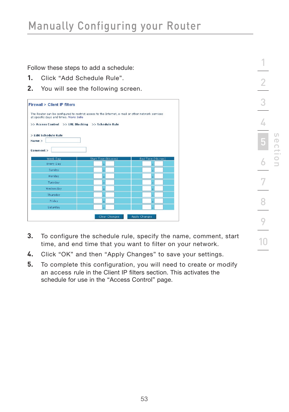 Manually configuring your router | Belkin F5D7632uk4v3000 User Manual | Page 53 / 108