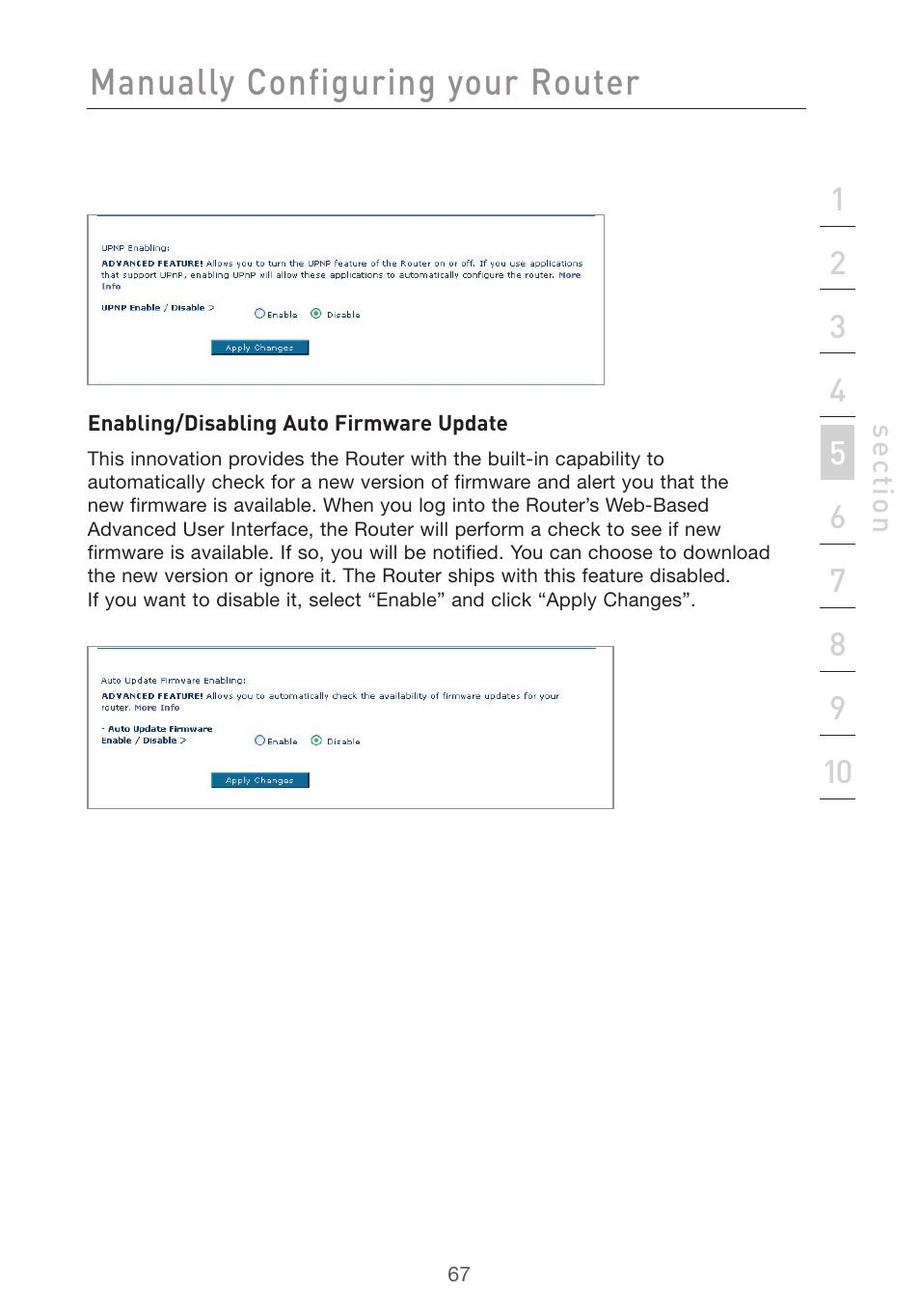 Manually configuring your router | Belkin F5D7632uk4v3000 User Manual | Page 67 / 108