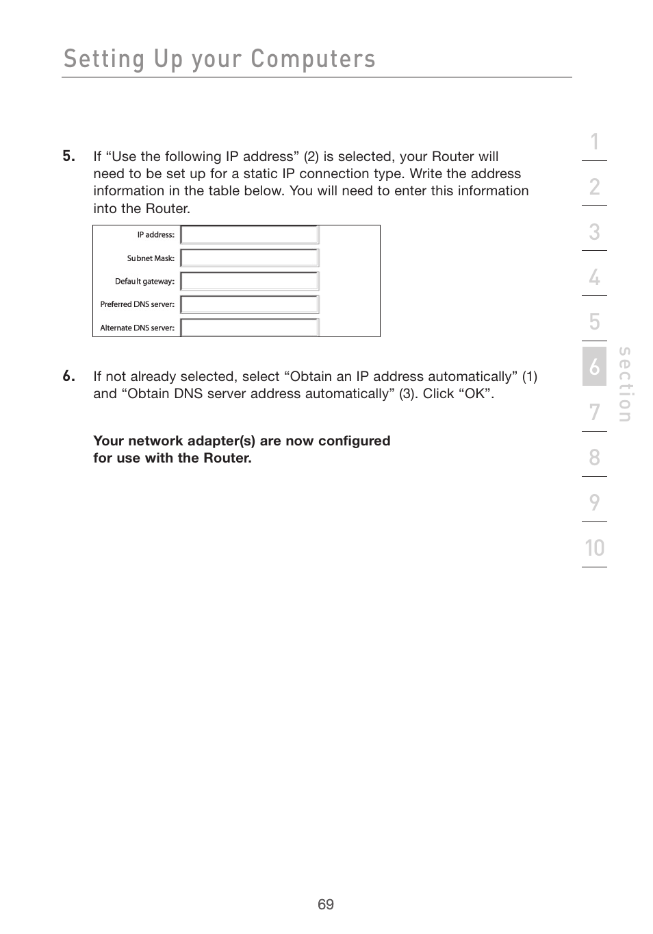 Setting up your computers | Belkin F5D7632uk4v3000 User Manual | Page 69 / 108