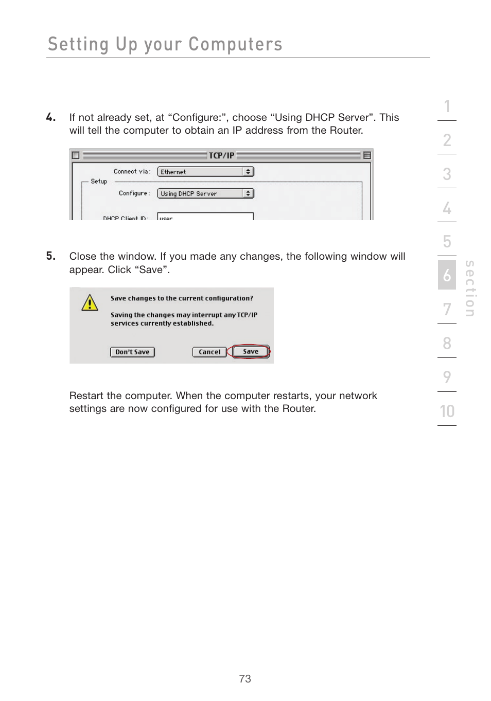 Setting up your computers | Belkin F5D7632uk4v3000 User Manual | Page 73 / 108