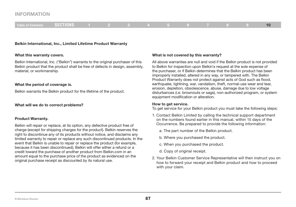 Belkin PM01122EA User Manual | Page 89 / 92