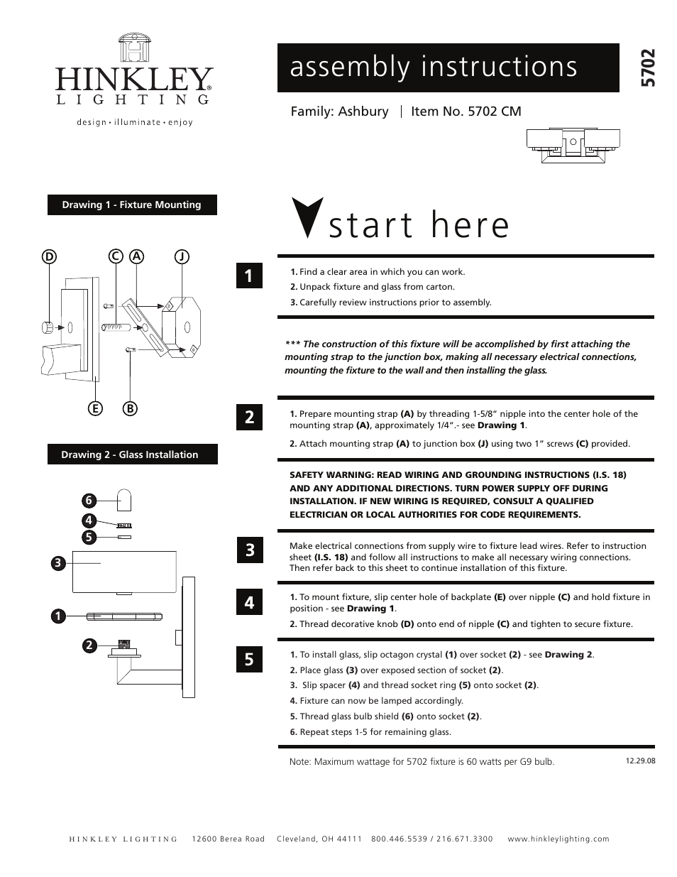 Hinkley Lighting ASHBURY 5702 User Manual | 1 page