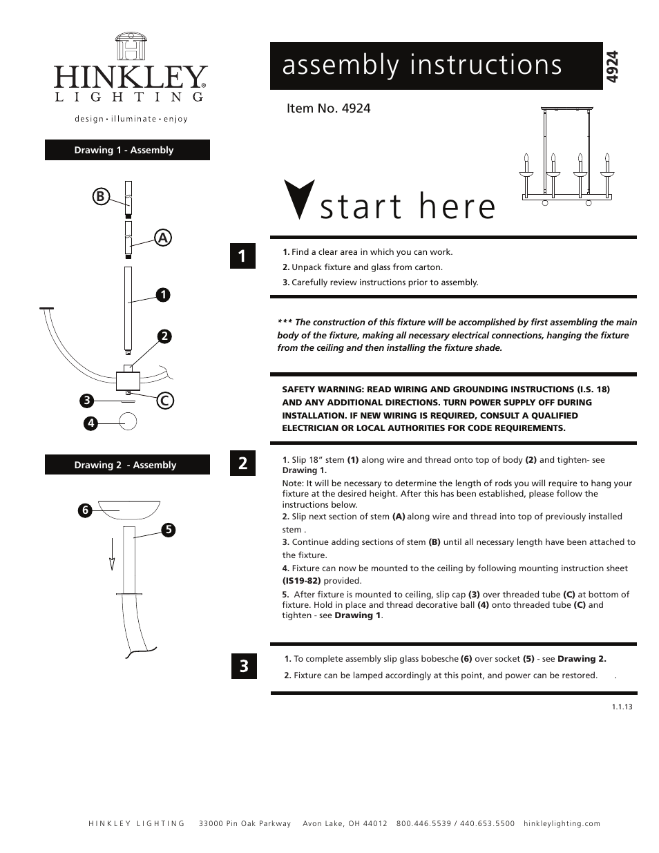 Hinkley Lighting SPLENDOR 4924BN User Manual | 3 pages