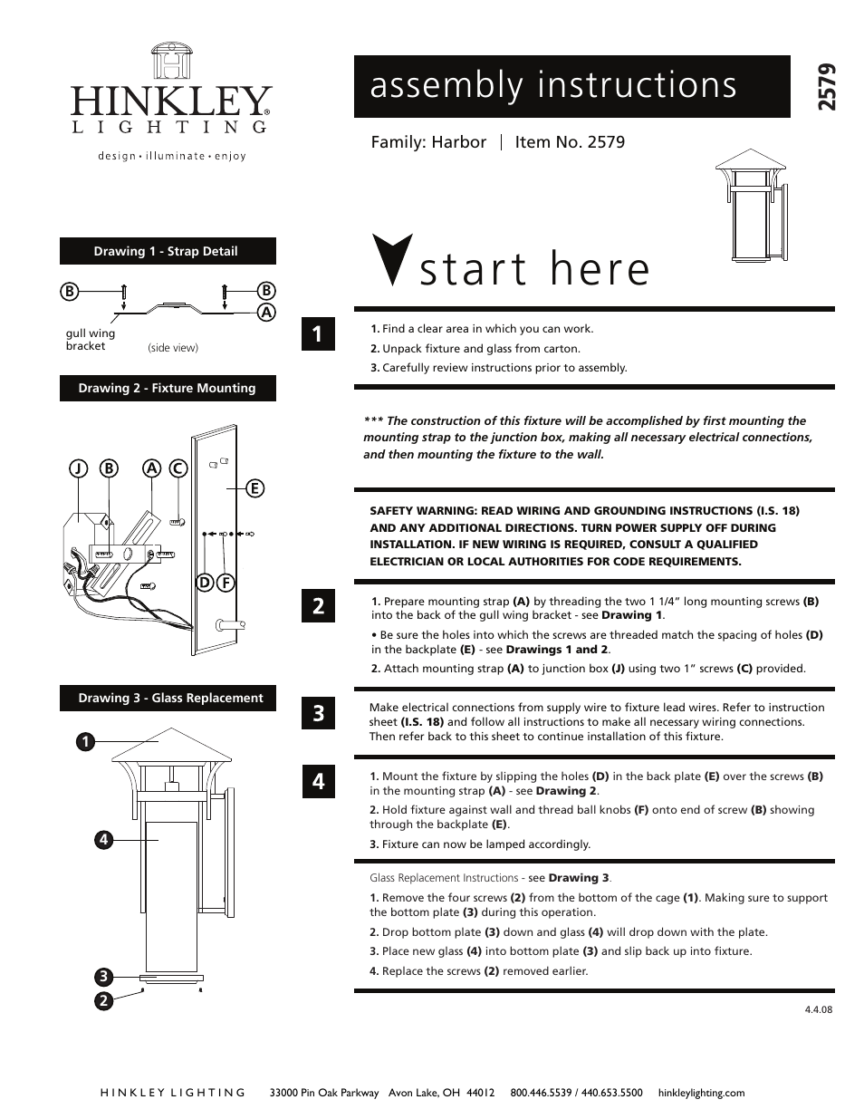 Hinkley Lighting HARBOR 2579 User Manual | 3 pages