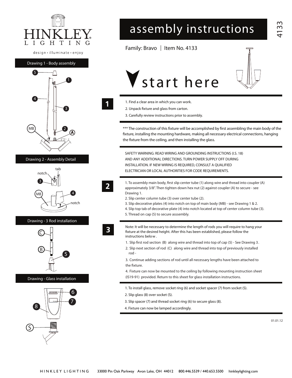 Hinkley Lighting VICTORY 4133BN User Manual | 2 pages