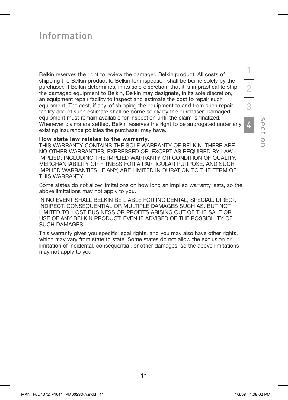 Information | Belkin F5D4072 User Manual | Page 13 / 14