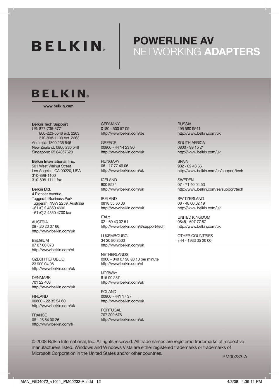 Belkin F5D4072 User Manual | Page 14 / 14
